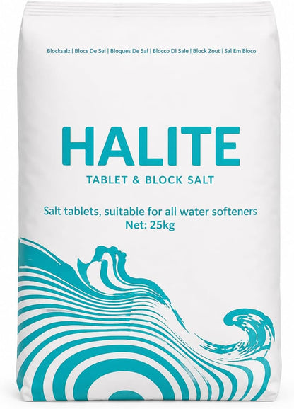 25KG Salt Tablets Halite Salt for Water Softener, Pure Grade A Food Quality for All Water Softener and Dishwashers (1)